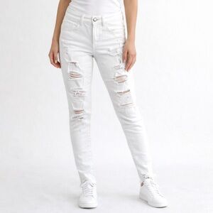 Like New! AE Mid-Rise Next Level Factory Distressed Ripped Stretch Jegging